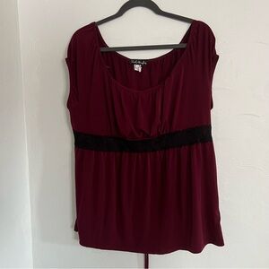 Maroon Cap Sleeve Blouse